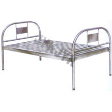 Cama de hospital plana de acero inoxidable